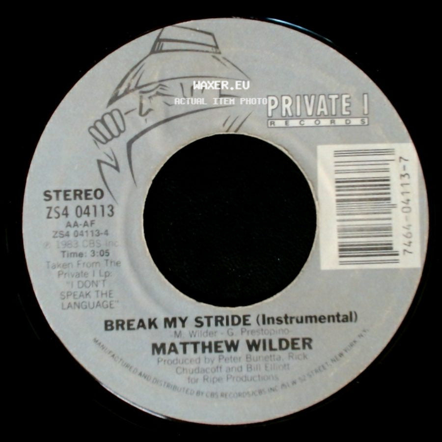 Matthew Wilder - Break My Stride / Break My Stride (Instrumental) side B