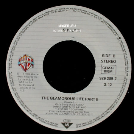 Sheila E. - The Glamorous Life / The Glamorous Life Part Ii side B