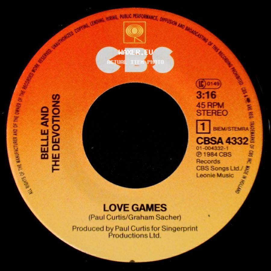 Belle And The Devotions - Rock Me / Love Games side B