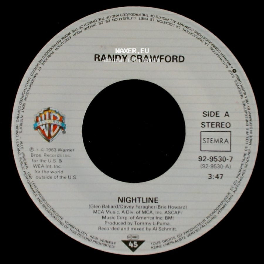 Randy Crawford - Nightline / This Night Won't Last Forever side A