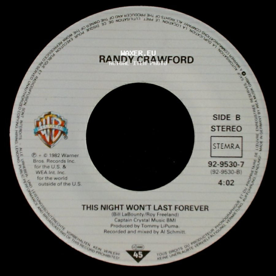 Randy Crawford - Nightline / This Night Won't Last Forever side B