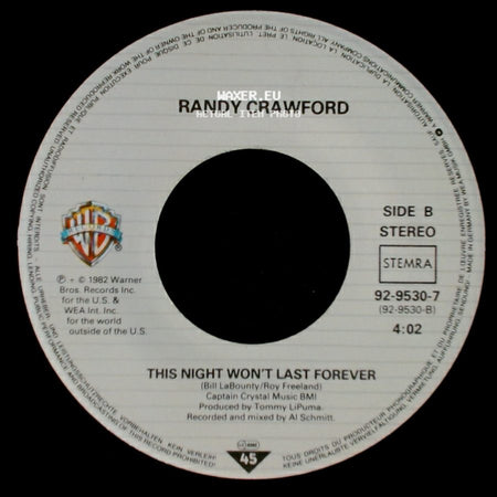 Randy Crawford - Nightline / This Night Won't Last Forever side B