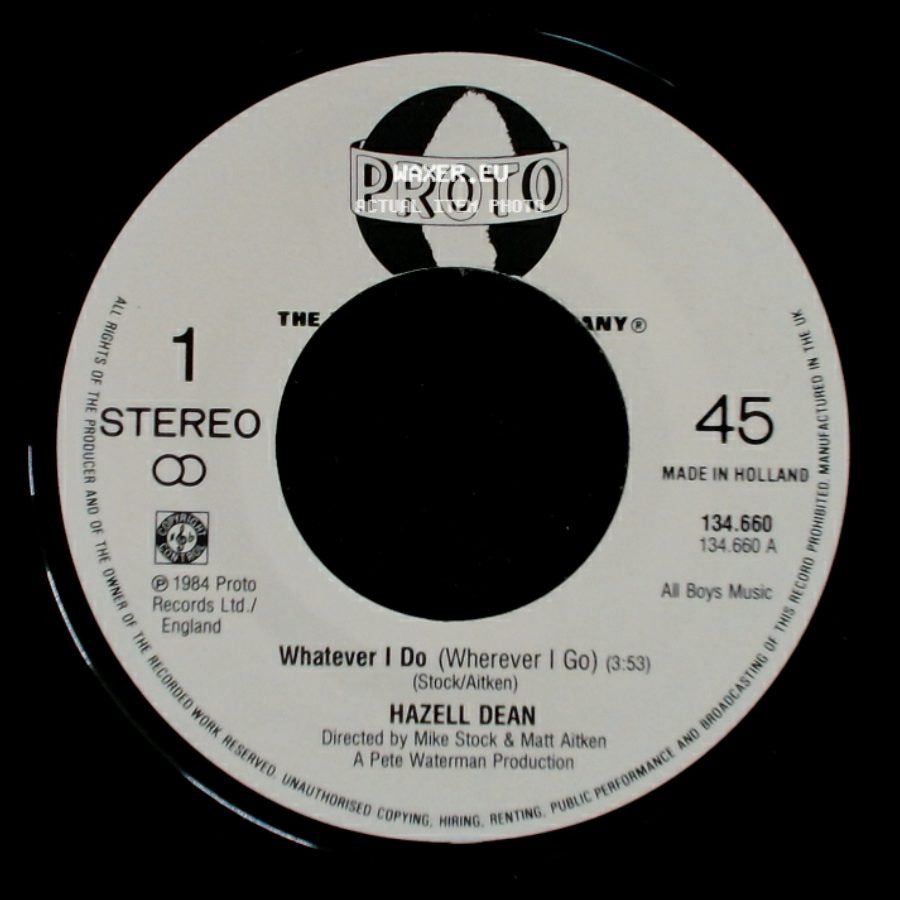 Hazell Dean - Young Boy In The City / Whatever I Do (Wherever I Go) side B