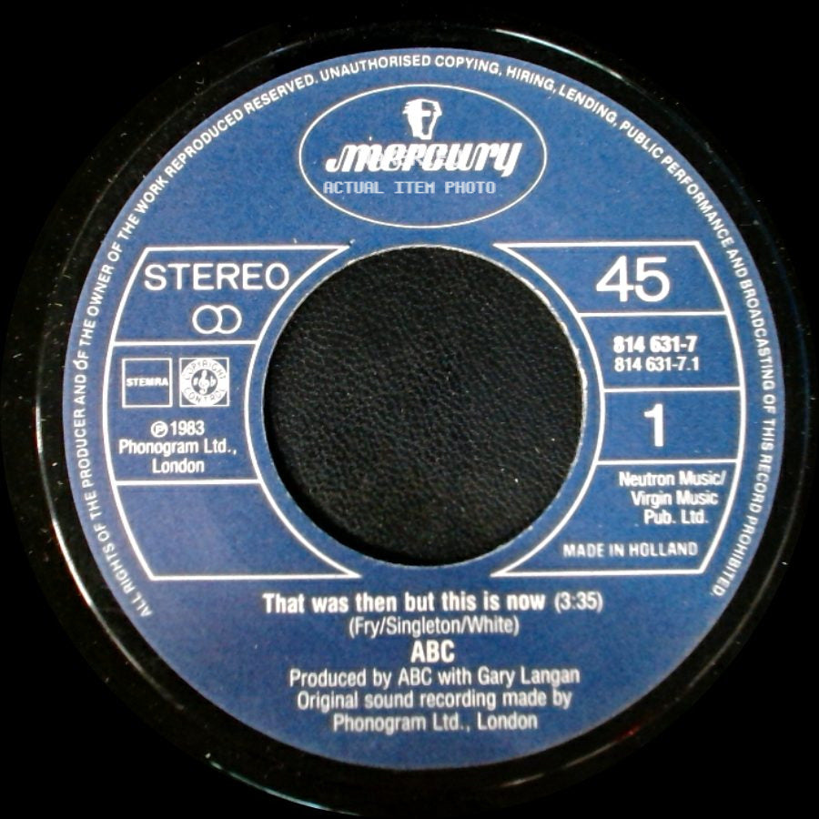 Abc - That Was Then But This Is Now / Vertigo side A