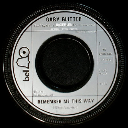 Gary Glitter - It's Not A Lot (But It's All I Got) / Remember Me This Way side B