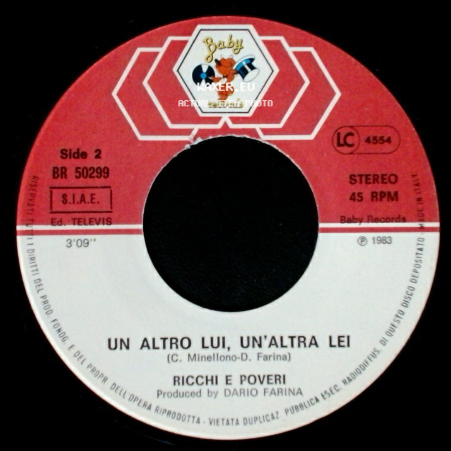 Ricchi E Poveri - Ciao Italy Ciao Amore / Un Altro Lui, Un'altra Lei side B