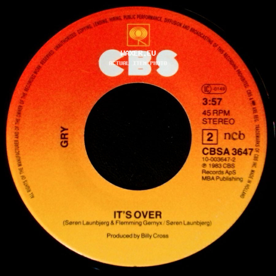 Gray / Gry - In The Night / It's Over side B