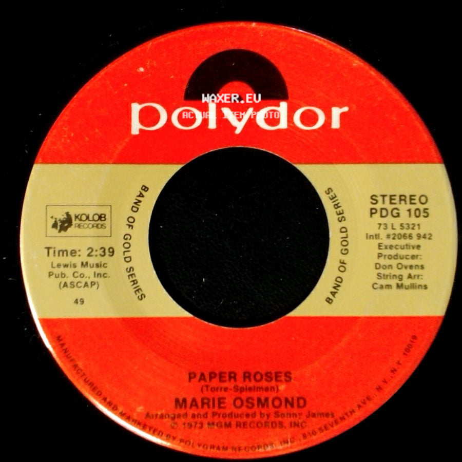 Marie Osmond - Paper Roses / Who's Sorry Now side A