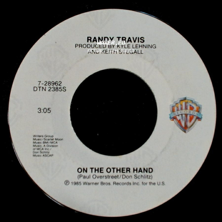 Randy Travis - Can't Stop Now / On The Other Hand side B