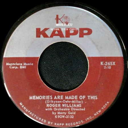 Roger Williams - Mockin' Bird Hill / Memories Are Made Of This side B