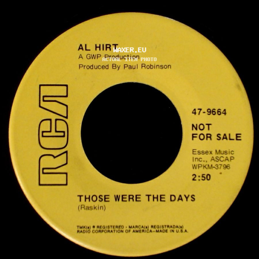 Al Hirt - The Garbage / Those Were The Days side B