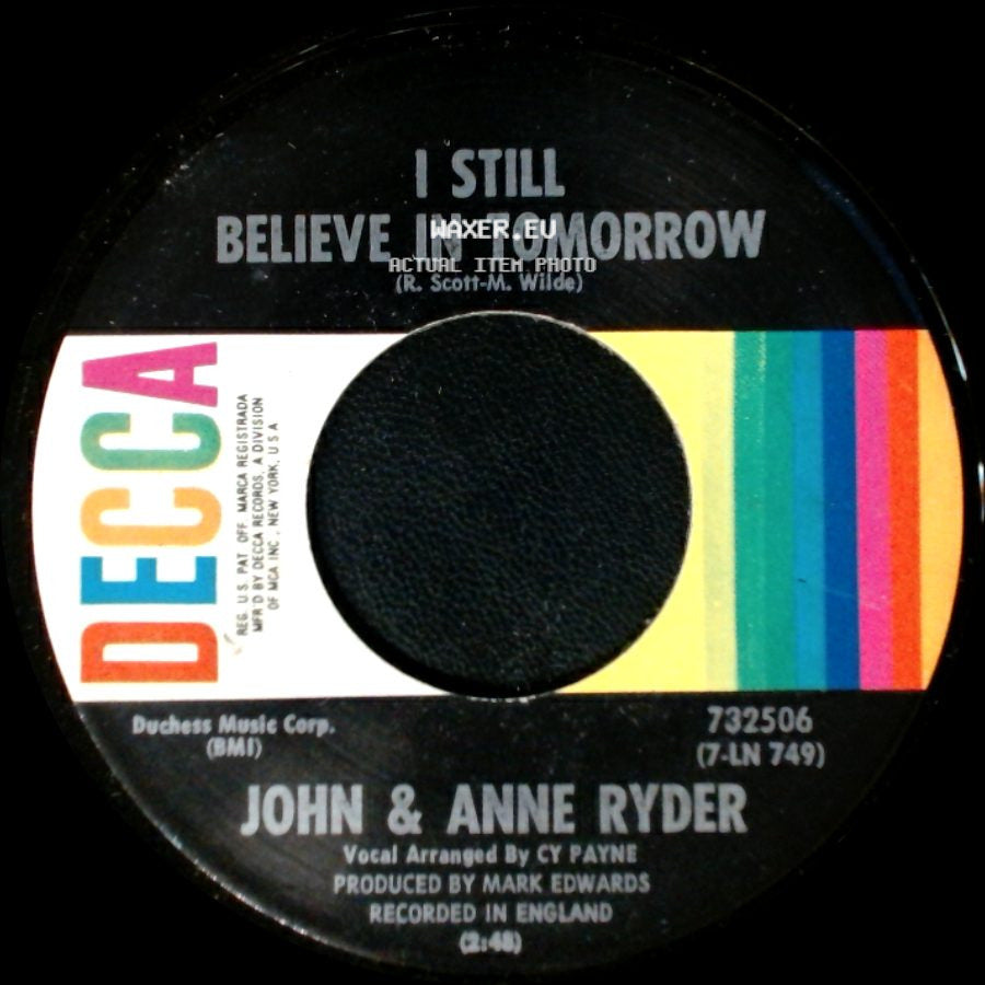 John & Anne Ryder - I Still Believe In Tomorrow / Daffodil Rain side A