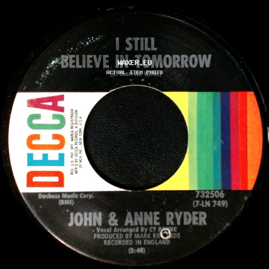 John & Anne Ryder - Daffodil Rain / I Still Believe In Tomorrow side B