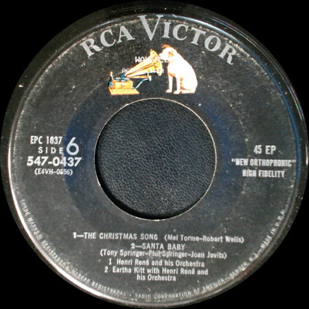 Eddie Fisher With Hugo Winterhalter's Orchestra And Chorus - Come 'all Ye Faithful / Blue Christmas / Unknown Title B side B