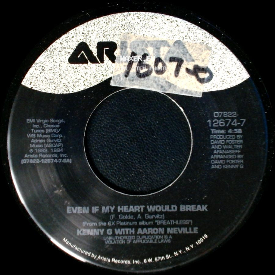 Kenny G / Kenny G With Aaron Neville - Sentimental / Even If My Heart Would Break side B
