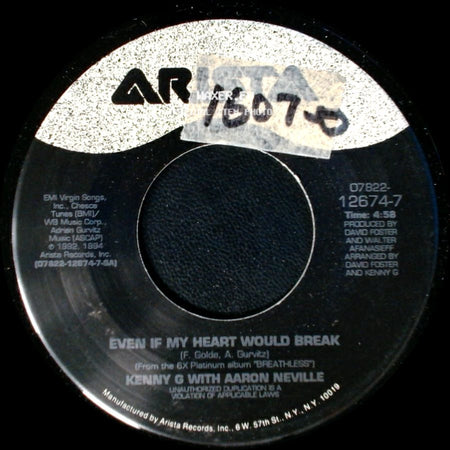 Kenny G / Kenny G With Aaron Neville - Sentimental / Even If My Heart Would Break side B