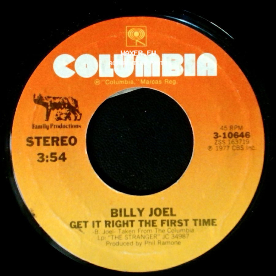 Billy Joel - Get It Right The First Time / Just The Way You Are side A