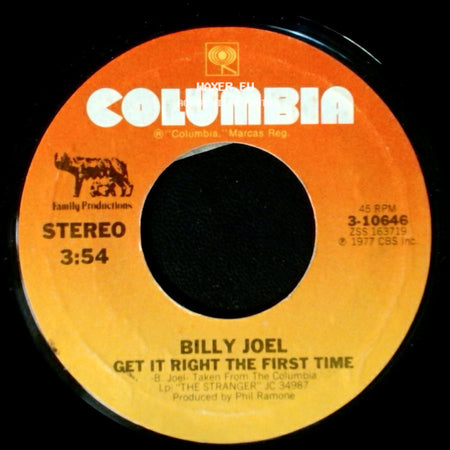 Billy Joel - Get It Right The First Time / Just The Way You Are side A
