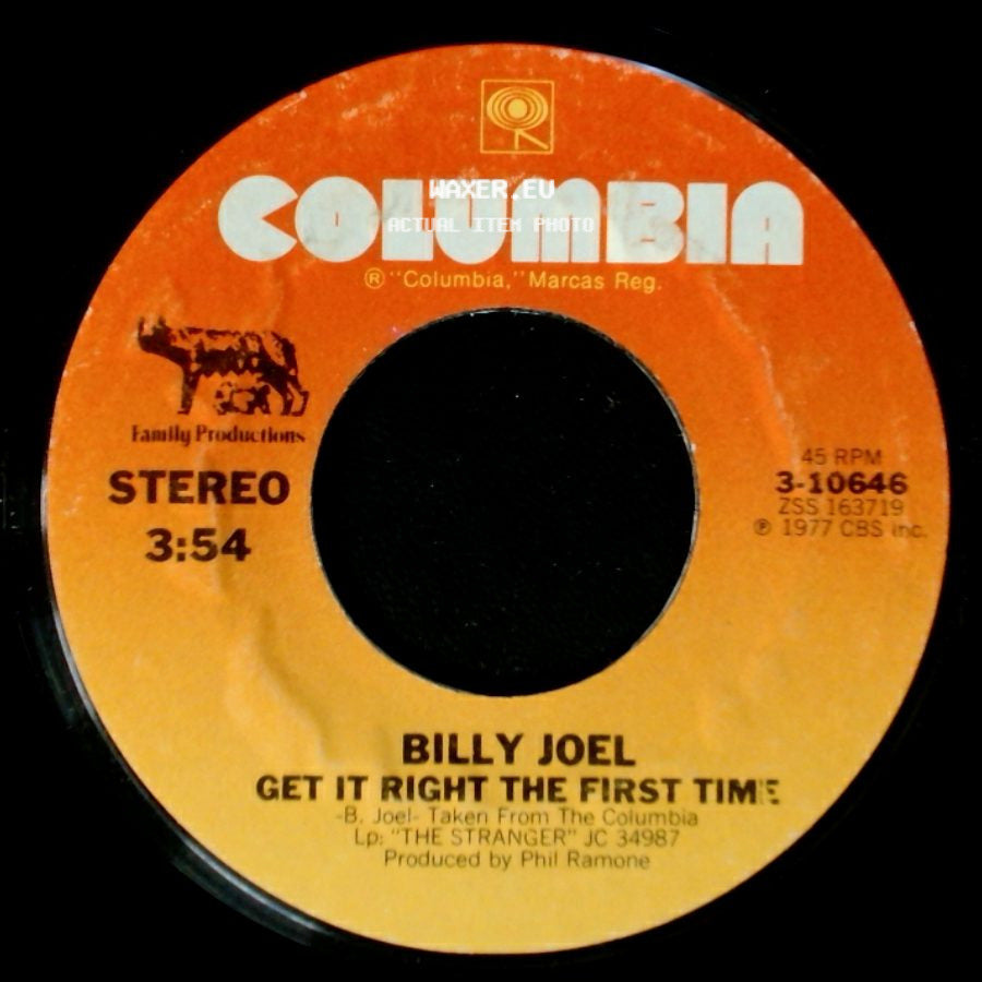 Billy Joel - Get It Right The First Time / Just The Way You Are side A