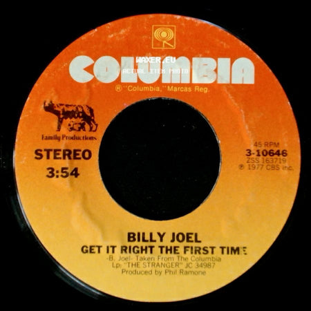 Billy Joel - Get It Right The First Time / Just The Way You Are side A