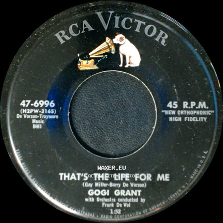 Gogi Grant - That's The Life For Me / It's A Wonderful Thing To Be Loved side A