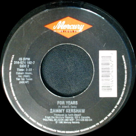 Sammy Kershaw - Fit To Be Tied Down / For Years side B