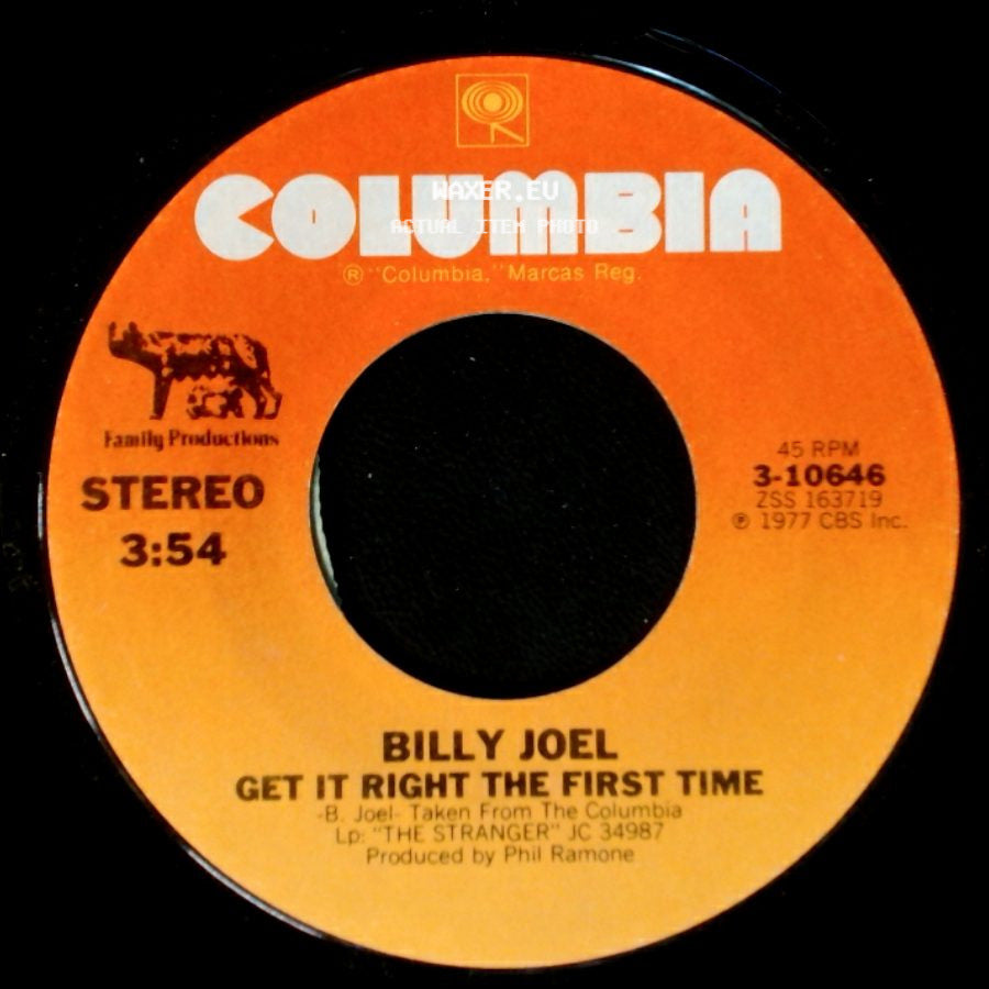 Billy Joel - Just The Way You Are / Get It Right The First Time side B