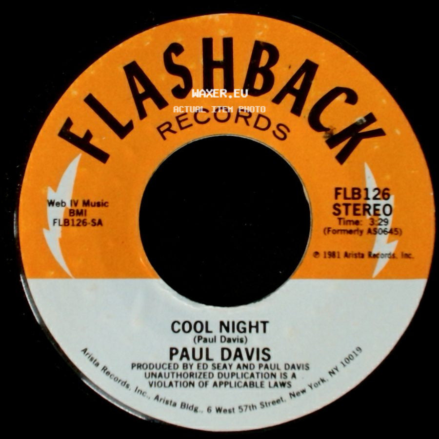 Paul Davis - Cool Night / '65 Love Affair side A