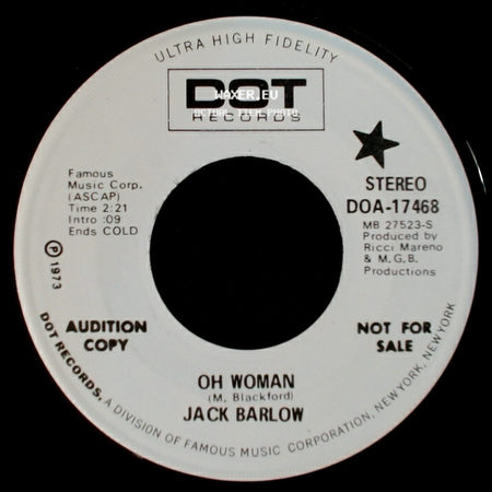 Jack Barlow - Oh Woman / Wake Up Anna side A