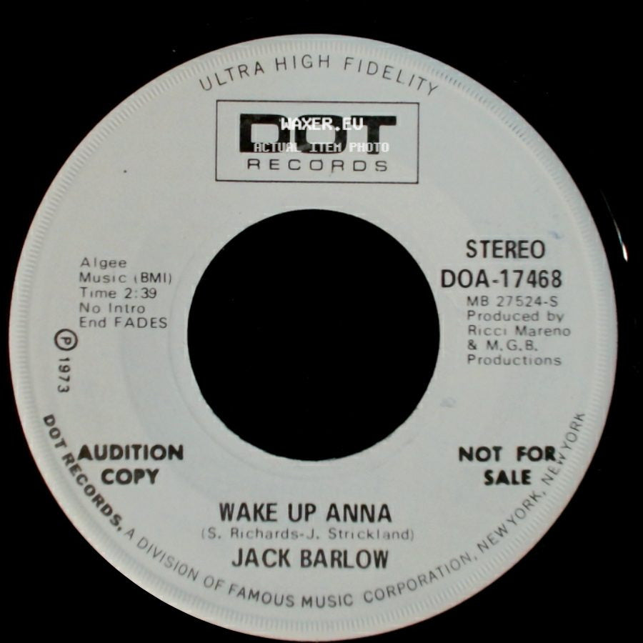 Jack Barlow - Oh Woman / Wake Up Anna side B