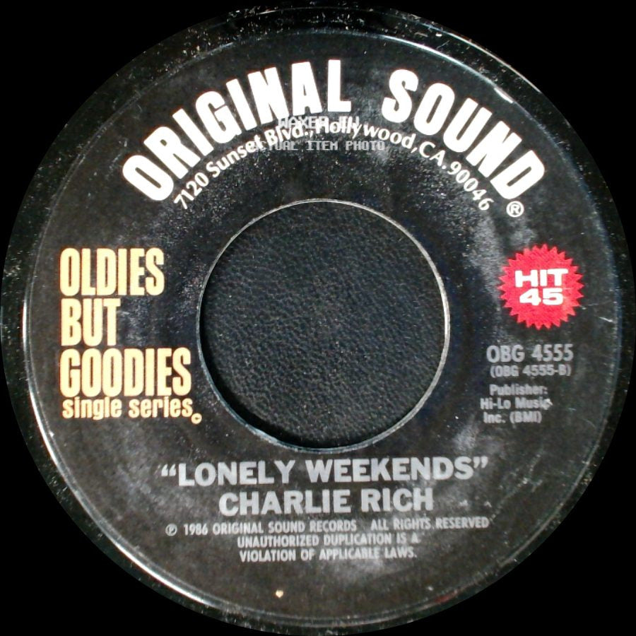 Al Wilson / Charlie Rich - Show And Tell / Lonely Weekends side B