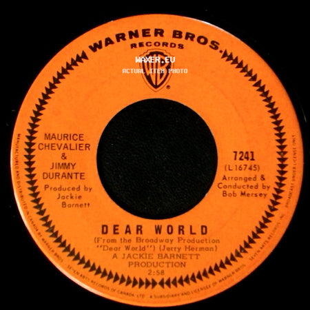 Maurice Chevalier & Jimmy Durante / Jimmy Durante - Dear World / We're Going U F Oing side A