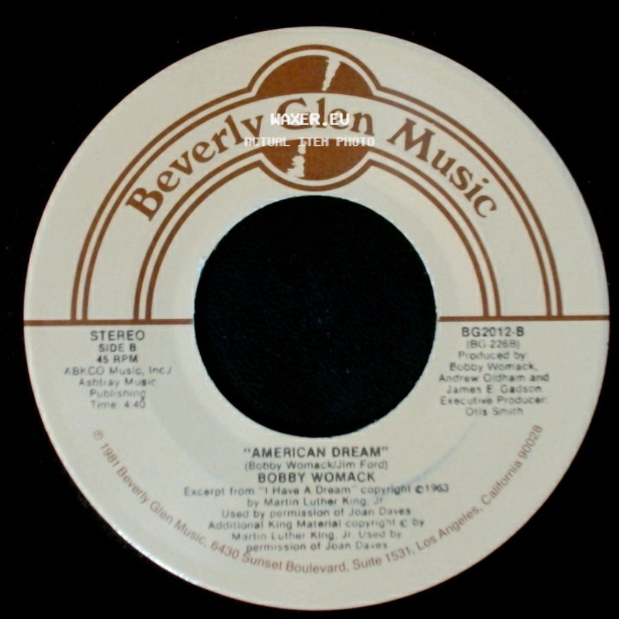 Bobby Womack And Patti Labelle / Bobby Womack - Love Has Finally Come At Last / American Dream side B