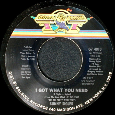Bunny Sigler - It's Time To Twist / I Got What You Need side B