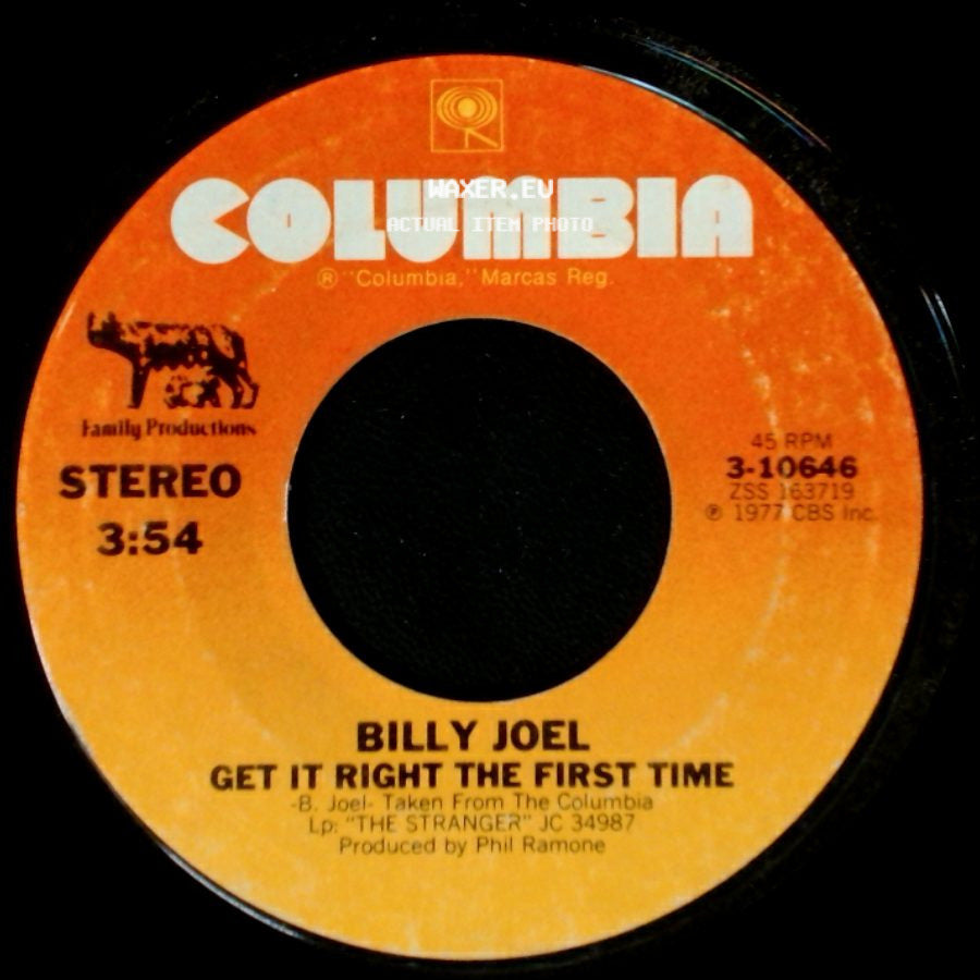 Billy Joel - Get It Right The First Time / Just The Way You Are side A