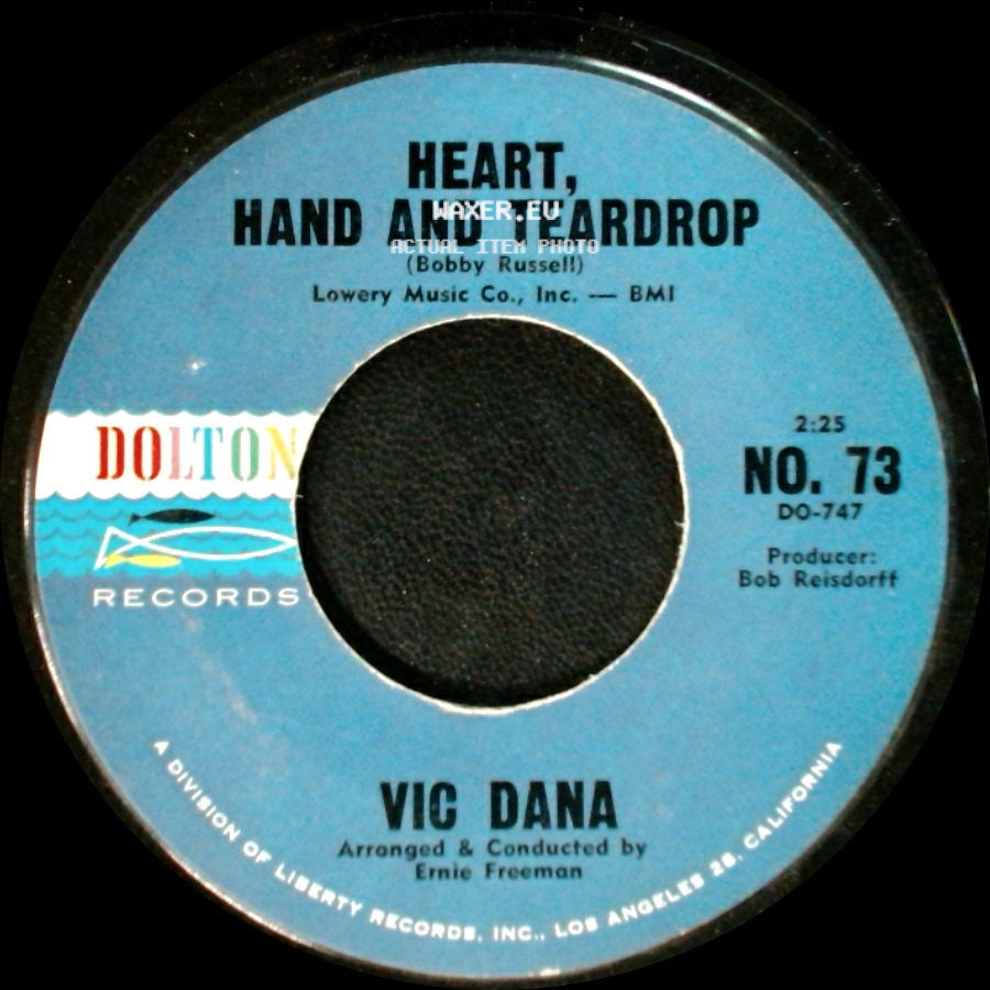 Vic Dana - Danger / Heart, Hand And Teardrop side B