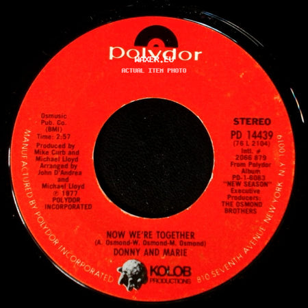 Donny And Marie - (You're My) Soul And Inspiration / Now We're Together side B