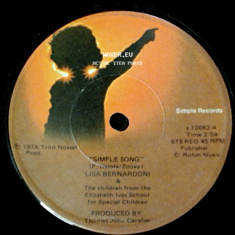 Lisa Bernardoni & The Children From The Elizabeth Ives School For Special Children - Simple Song / "A Very Special Morning" (Documentary) "Simple Song" side A