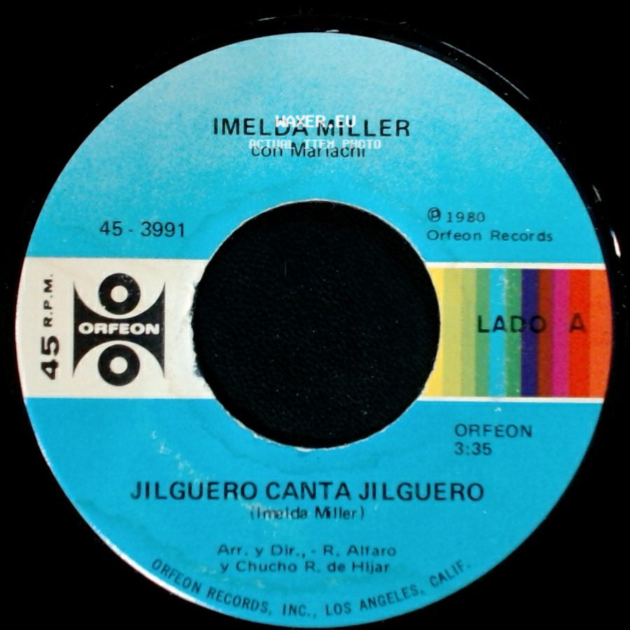 Imelda Miller Con Mariachi - Jilguero Canta Jilguero / Como Sabes side A