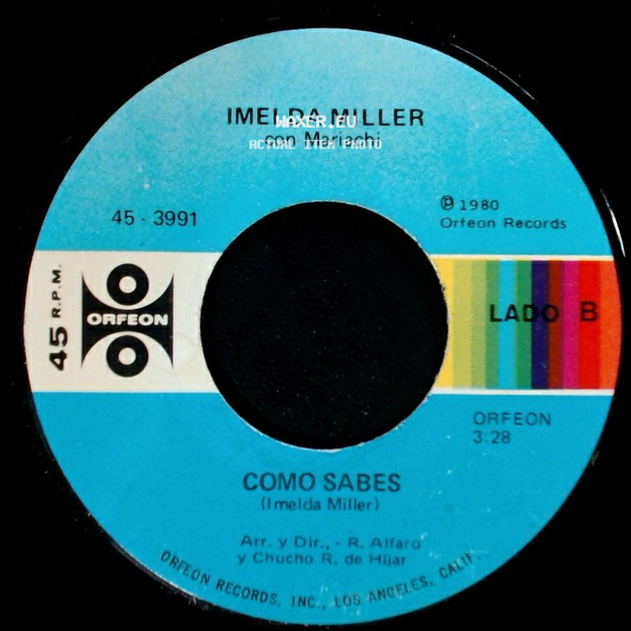 Imelda Miller Con Mariachi - Jilguero Canta Jilguero / Como Sabes side B