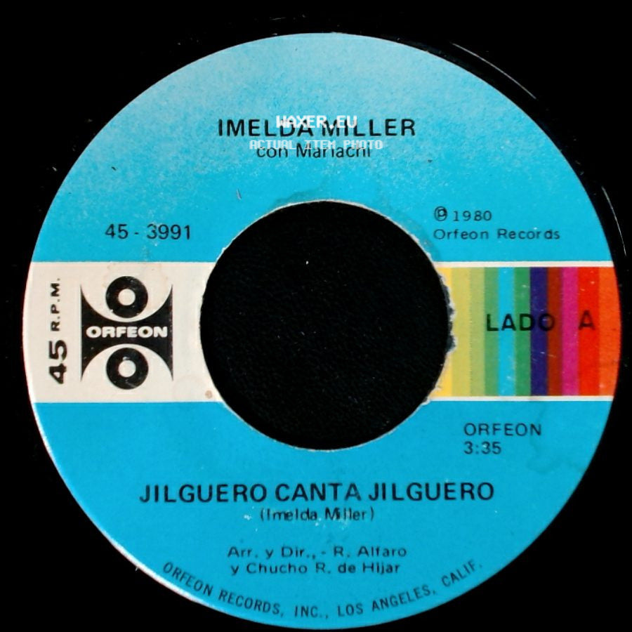Imelda Miller Con Mariachi - Jilguero Canta Jilguero / Como Sabes side A