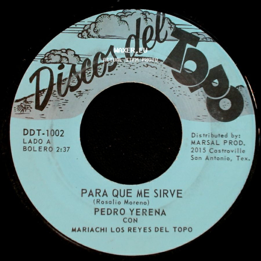 Pedro Yerena Con Mariachi Los Reyes Del Topo - Para Que Me Sirve / Diez Años side A