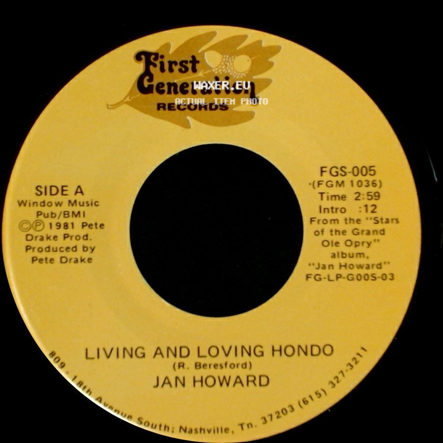 Jan Howard - Living And Loving Hondo / The One You Slip Around With side A