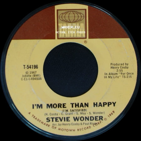 Stevie Wonder - I'm More Than Happy (I'm Satisfied) / Signed, Sealed, Delivered I'm Yours side A