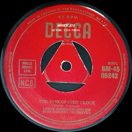Leroy Anderson And His Pops Concert Orchestra - The Syncopated Clock / The Typewriter side A