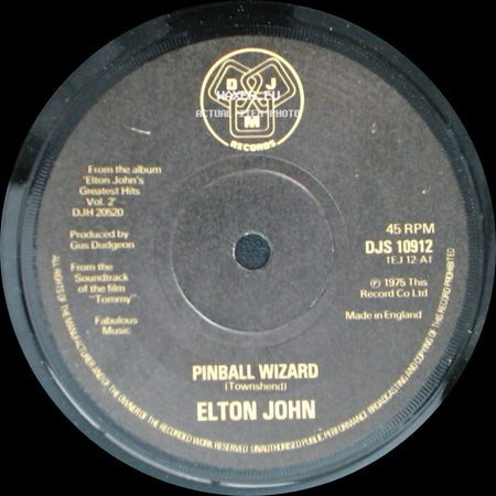 Elton John - Pinball Wizard / Benny And The Jets side A