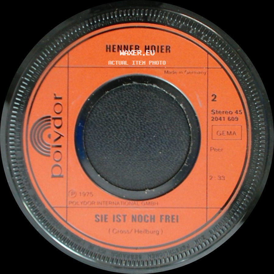 Henner Hoier - Sie Ist Noch Frei / Cinderella, My Love side A