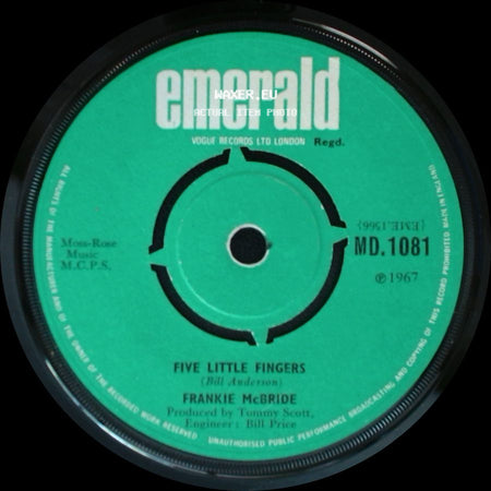 Frankie Mcbride - Five Little Fingers / Do You Mind If You Leave Me Sleeping side A