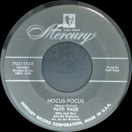 Patti Page - Hocus-Pocus / Let Me Go, Lover! side A