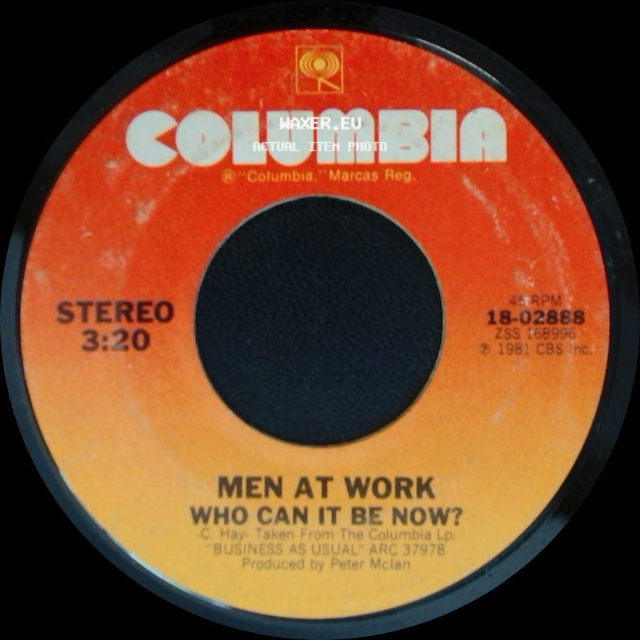 Men At Work - Anyone For Tennis / Who Can It Be Now? side B